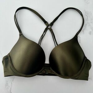 Victoria's Secret Green T-Shirt Bra with Criss-Cross Straps